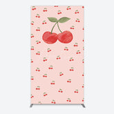 Aperturee - Aperturee Sweet Pink Red Cherry Happy Birthday Rectangle Backdrop
